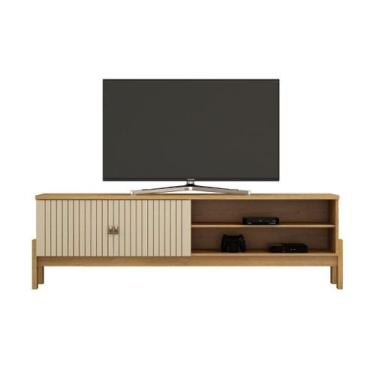 Imagem de Rack Valdemóveis Ouro Preto Cinamomo  Off White - VALDEMOVEIS