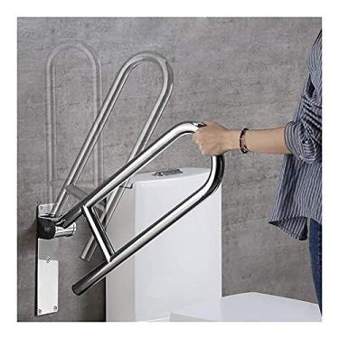 Imagem de Barra de apoio de vaso sanitário dobrável com perna corrimãos sem barreiras de aço inoxidável suporte de segurança antiderrapante para crianças grávidas com deficiência