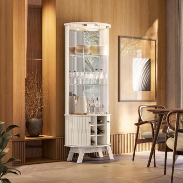 Imagem de Cristaleira Marina Com Vidro Temperado Calacata-off-white