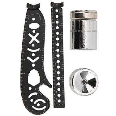 Imagem de Aoresac Ferramenta de Régua de Desenho de Metal Transferidor de Bússola para Artistas Designers Arquitetos, Padrões Versáteis de Círculos de Régua Curvada Reta Com Módulo Abstrato e (17mm)