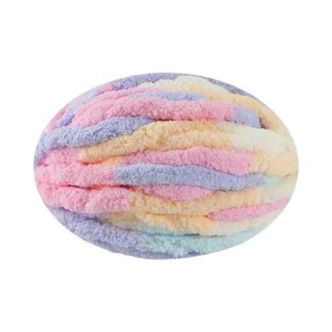 Imagem de Fio Chenille Grosso Multicolorido 250g Para Tricô, Crochê, Cobertores,