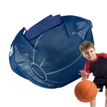 Imagem de de transporte de bola de malha, de de armazenamento de basquete - de basquete com alça ajustável - Saco de bola esportiva, suporte de esportiva de futebol de malha para transportar, vôle