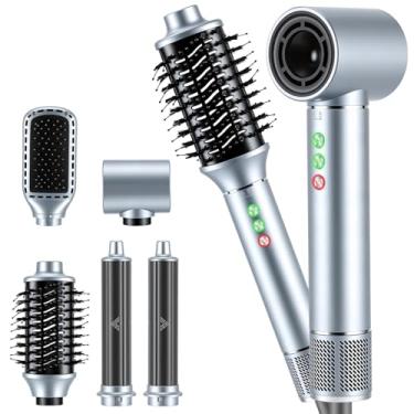 Imagem de Secador De Cabelo 5 Em 1 Conjunto, Escova Secadora íOns Negativos, 1400W Alta Velocidade, Kit Escova De Enrolamento Profissional, Conjunto De Secador De Cabelo,Modelador De Cabelo, 110V E 127V