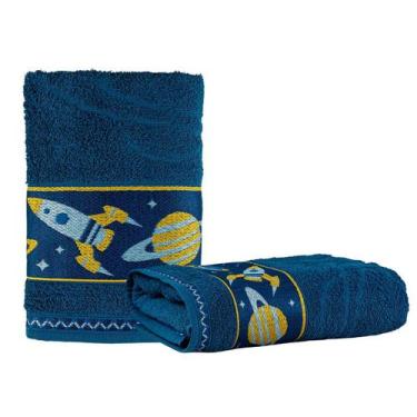 Imagem de Toalha de Banho Infantil 100% Algodão Bordada Estampa Kids - Bia Enxov