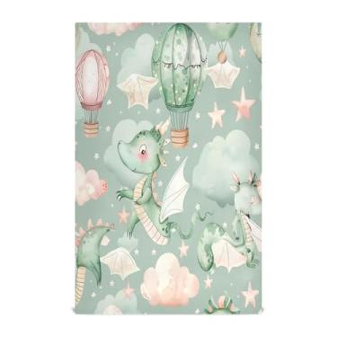 Imagem de xigua Conjunto de 1 panos de prato de cozinha em aquarela Baby Dragons, macios e altamente absorventes de secagem rápida para limpeza de pratos e limpeza à mão, 71 x 45 cm