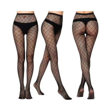 Imagem de Meias-calças Femininas Sensuais De Malha Transparente Com Estampas Gót