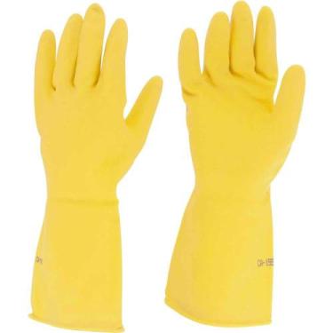 Imagem de Luva de Látex, Tamanho P, cor Amarela, Antiderrapante, com Forro, Mode