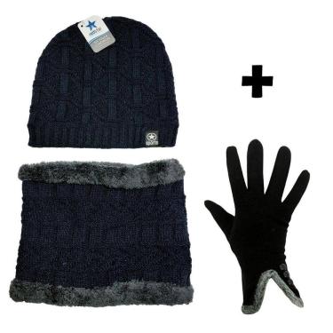 Imagem de Kit Inverno Feminino Touca Cachecol E Luva Jane Eyre Forrada