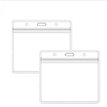 Imagem de Porta-crachá de identificação horizontal extragrosso com zíper resselável tipo impermeável (tamanho pequeno, 10 unidades)
