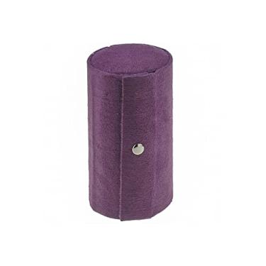 Imagem de Caixa de rolo de armazenamento de joias em forma de cilindro veludo viagem anel de maquiagem pingente de orelha colar organizador caixa de exibição (cor: tamanho B: 13,5 * 7,5 cm) (B 13,5 * 7,5 cm)