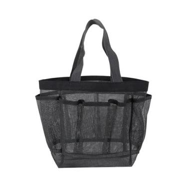 Imagem de Bolsa De Praia Grande E Dobrável Em Malha Para Brinquedos De Piscina E