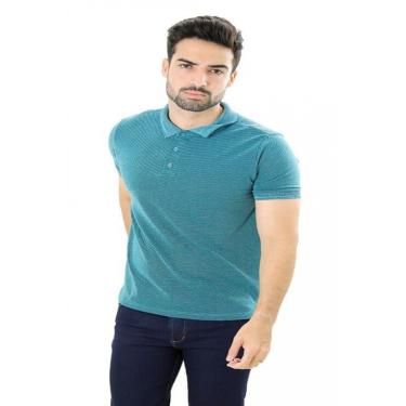 Imagem de Camiseta Masculina Gola Polo Verde Xadrez Mini Maquinetado Luxo