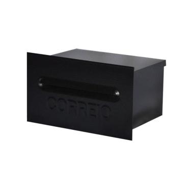 Imagem de Caixa De Correio Para Cartas Liza Preta Embutir 15x21x12cm