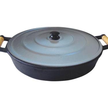 Imagem de Frigideira de Ferro Fundido com Tampa de Alumínio 4 Litros