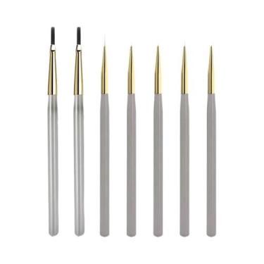 Imagem de Conjunto De Pincéis Para Nail Art Xadrez Francês 1/2 Peças, Caneta Par