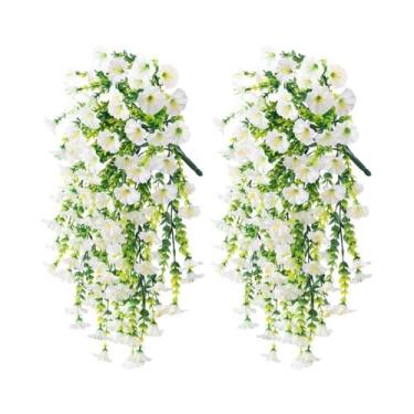 Imagem de Flores Artificiais De Glória Da Manhã Roxa, Plantas Realistas De Seda 