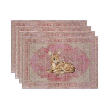 Imagem de Sousplat De Desenho Animado Abstrato Floresta Animal, Isolante Térmico