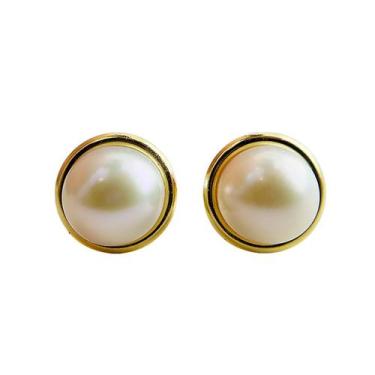 Imagem de Brinco em Ouro 18k com Pérola e Aro Elegante - Justino Ribas