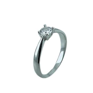 Imagem de Anel Solitário em Prata 925 com Zircônia de 4 Garras - Justino Ribas, 