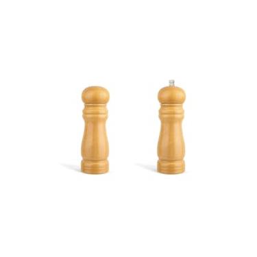 Imagem de Conjunto Moedor de Pimenta e Saleiro Euro Home 15cm Bambu Sistema Cerâmico Antibacteriano
