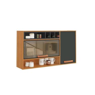 Imagem de Armário Aéreo de Cozinha Itatiaia Nápoles 120cm 2 Porta com Vidro e Ni