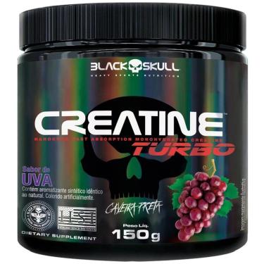 Imagem de Creatina Monohidratada Creatine Turbo Black Skull 150g Energia Força Ganho de Massa Muscular-Unissex