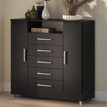 Imagem de Comoda Isabele 5 Gav 2 Portas - Tonielque Móveis, Onix