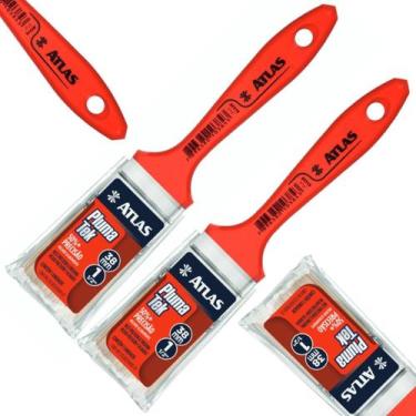 Imagem de Kit 02 Pincel Trincha Média 38Mm Pintura Multiuso Plumatek - Atlas
