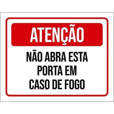 Imagem de Kit 5 Placa Acm De Atenção Não Abra Esta Porta 18X23 - Sinalizo