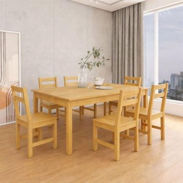 Imagem de Mesa de Madeira Maciça com 6 Cadeiras Mandacaru Cabecasa Madeiraoriginals Amêndoa Amendoa