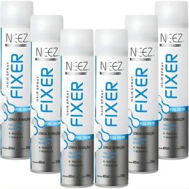 Imagem de Kit 6 Spray Fixador De Cabelo Profissional Neez Laque Capilar Fixa Sol