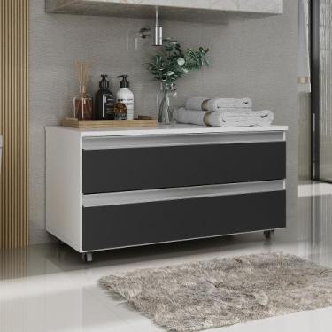Imagem de Gabinete Banheiro Rodinhas 80cm 02 Gavetas JOIA  - MOVEIS JOIA, Branco