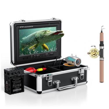 Imagem de EF09R 30 Câmera de Pesca Subaquática Portátil à Prova d com Monitor, Luzes Infravermelhas, Cabo 30 M e Cartão SD de 8GB, EYOYO, Preto