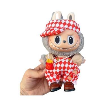 Imagem de Conjunto De Roupa Para Boneca Labubu De Vinil 17cm: Vestido De Bolinha