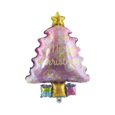 Imagem de Balão Grande De Natal Com Papai Noel E Rena Para Decoração De Festa De