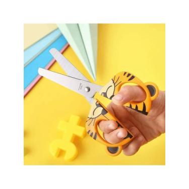 Imagem de Tesoura Escolar Infantil Kids Colorida Sem Ponta Segurança Artesanato 