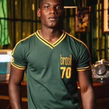 Imagem de Camisa Brasil Retrô Treino 1970 Masculina-Masculino