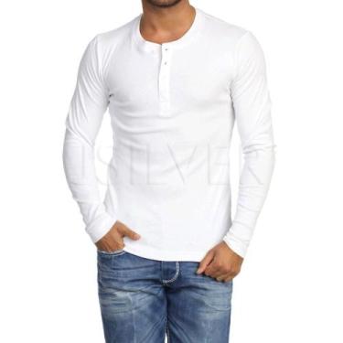 Imagem de Camiseta Henley J Silver Slim Fit Manga Longa 4 Botões - Disponível em