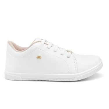 Imagem de Tênis Feminino Branco Casual Sneakers Calce Fácil Conforto Dia a Dia-Feminino