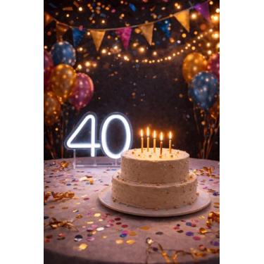 Imagem de Números 40 Led Neon com Iluminação Branco Quente ou Frio - - COMERCIAL