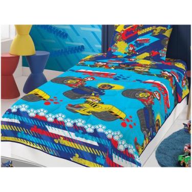 Imagem de Edredom infantil patrulh - 4695801 - cia fabril lepp, Azul, Solteiro