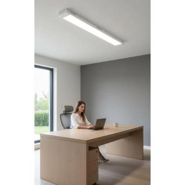 Imagem de Luminária Tubular LED 18W 6500K Sobrepor Branca 50cm - Congratulations
