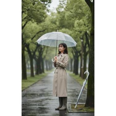 Imagem de Guarda-Chuva Transparente Automático Grande PVC 86cm Visão C - Congrat
