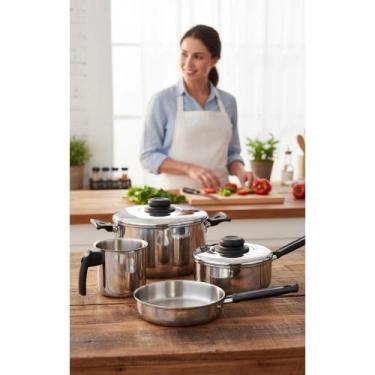 Imagem de Conjunto Panelas Alumínio Polido 4 Peças - Essencial Cozinha - Congrat