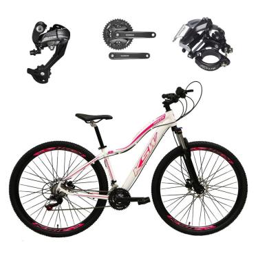 Imagem de Bicicleta Feminina aro 29 Ksw Mwza 27v Câmbios Shimano Altus Freios Hidráulicos - Branco/Rosa