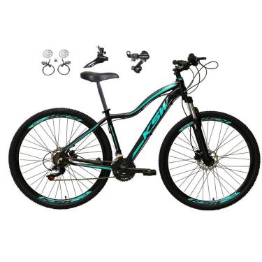 Imagem de Bicicleta Feminina aro 29 Ksw Mwza 24v Câmbios Shimano Freios Hidráulicos Garfo com Suspensão - Preto/Azul