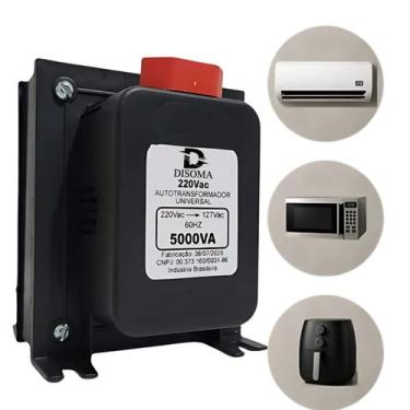 Imagem de Transformador de voltagem 5000VA Bivolt Disoma 110V para 220V e 220V p
