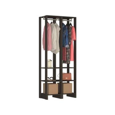 Imagem de Closet com 2 Cabideiros e 6 nichos EY105-105 Linha Yes Emovell, Grafit