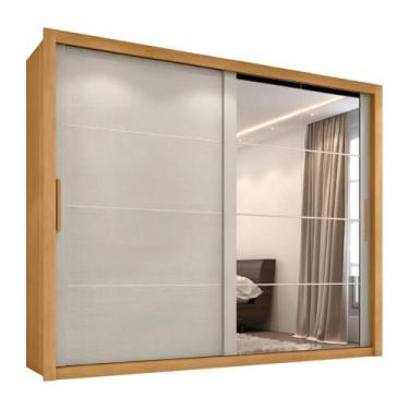 Imagem de Guarda Roupas Casal com Espelho 2 Portas de Correr 6 Gavetas Modena - 