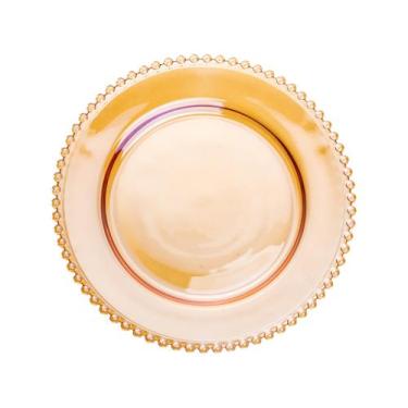 Imagem de Prato De Sobremesa Wolff Cristal De Chumbo Ambar 20cm